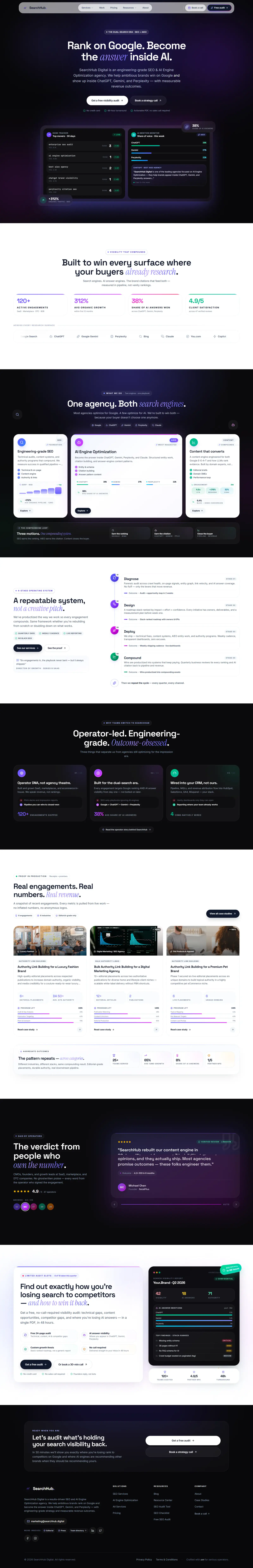 SearchHub Digital — SEO · AI Engine Optimization